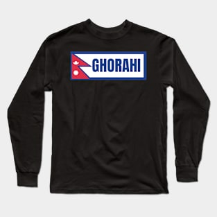 Ghorahi City with Nepal Flag Long Sleeve T-Shirt